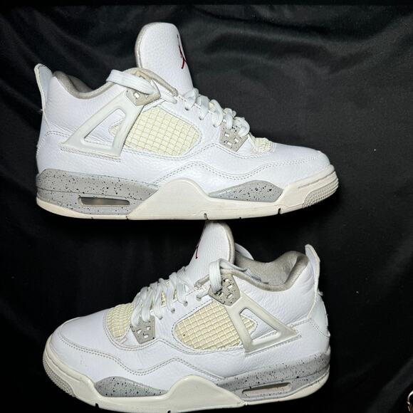 Size 7 - Nike Air Jordan 4 Retro GS White Oreo Men's Shoes - Picture 3 of 9